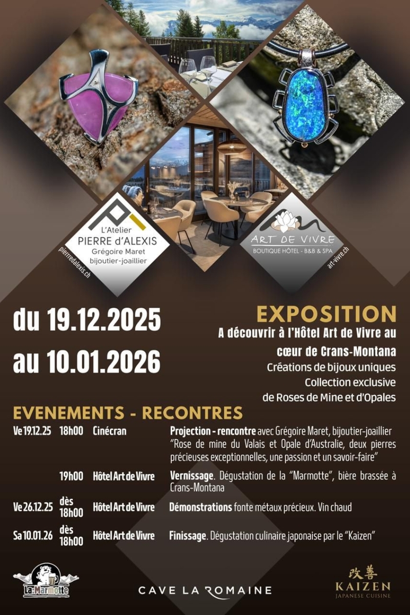 "Rose de mine du Valais et Opale d'Australie" Projection-Rencontre avec Grégoire Maret, bijoutier-joaillier